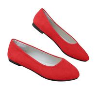 Casual Shoes Women's Ballet Flats Elegant with Heel Plain Lightweight Breathable Comfortable Summer Shoes Traditional Shoes Low Shoes Flat Outdoor Shoes Lace Slip-On Comfort Ballet Shoes, red, 8.5 UK