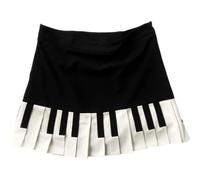 Casual Short Skirts Black White Spliced Short Skirt Y2k Slim Design Harajuku Mini Skirt Female Spring Chic Piano Skirt