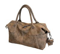 Casual Shoulder Bag - 14.17 Inch Vintage PU Leather Tote | Gym Bag with Shoulder Strap, Spacious Weekend Shopping Travel, A, Consulte la descripción, See description