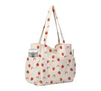 Casual Shoulder Bag, Spacious Carry Bag with Many Storage Compartments, Everyday Shoulder Bag for Work, for Park, Picnic, Commuting, School, Gym, College and Students, Professionals, Bow strawberry