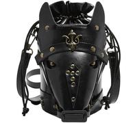 Casual Shoulder Bag Western Horse Bucket Bag Medieval Horsehead Shoulder Bag Steampunk Studs Crossbody Bag Unisex Retro Animal Bag