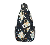 Casual Shoulder Crossbody Bag Space Astronaut Planet Art Chest Backpack Lightweight Shoulder Chest Bags for Sports Camping Working