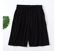 Casual Sleep Shorts in Modal for Men Plus Size Soft Five Points Design (8XL Black)