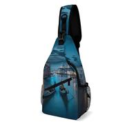 Casual Sling Backpack Italy Venice Grand Canal At Night Shoulder Pack Multipurpose Chest Pack For Gym, Business, Fishing