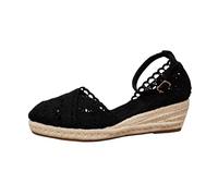 Casual Slip-on Sandals for Women - Breathable Open Toe Espadrilles Perfect Summer Shoes for Everyday Leisure Holiday, black, 5 UK