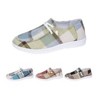 Casual Sneakers Canvas for Women Lace Up Walking Shoes Slip On Platform Flat Comfortable Canvas Shoes Lightweight Ladies Shoes Wide Fit Flat Soft Soled Comfortable Shoes Green