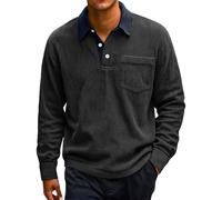 Casual Soft Touch Men's Polo Shirt Regular Fit Pullover Top for Daily Workwear and Vintage Fall Fashion Tees (Black,4XL)