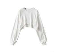 Casual Street Style Hooded Top for Spring Summer Wear(White L)
