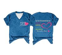 Casual Summer Tops for Women 2024 New Tops to The Person Behind Me: You are Amazing Beautiful and Enough Remember That Printed Top T Shirt Womens T Shirts Short Sleeve Loose Fit (Blue, XXL)