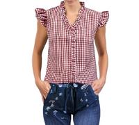 Casual T-shirt with ruffles and button details. Comfortable basic T-shirt for everyday wear and beer festivals. Perfect with jeans for all seasons. Soft fabric. Blouse black women's short sleeve, red