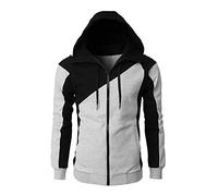Casual Tops for Men Uk Long Top Jumpers Teacher Gifts for Men Holiday Essentials Mens Casual Zipper Hoodie Splicing Large Size Sweater Jacket Sale Clearance