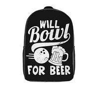 Casual Travel Bag Bowling for Beer Backpack Durable School Bags for Work, Travel, Camping, 42X32X14Cm
