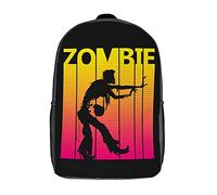Casual Travel Bag Zombie Retro School Bags Durable Rucksack for Camping, Hiking, Work, 42X32X14Cm