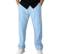 Casual Trousers Men's Long Cotton Jacquard Jogging Bottoms Plain Elastic Waist Chino Trousers Sweatpants Breathable Training Trousers Lightweight with Drawstring and Pockets Business Trousers Elegance