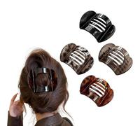 Casual Versatile Solid Colour Lay Flat Hair Clip, Volume Flat Top Round Clip for Buns, Half-Up Hairstyles, French Twists
