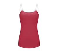 Casual Vest Shirt Tunic Undershirts Stretch Tops Women's Tops 2024 Tank Top Yoga Gym Sleeveless Camisole Sexy Plus Size Underwear With Chest Pad S 6XL Cotton Tunic Tops for Women (Red, M)