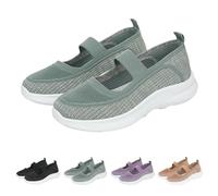 Casual Walking Shoes Women's Slip on Trainers with Memory Foam Breathable Mesh Athletic Sneakers Lightweight Comfortable Soft Sole Mom Shoes Outdoor Anti-Slip Running Sneakers Size 4.5 Green