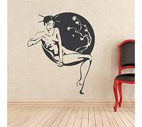 Casual Wall Decals Living Room Home Decoration Beautiful Woman Wall Stickers Bedroom Beauty Salon Wall Window Decoration 56X31Cm