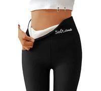 Casual Warm Winter Solid Pants Lambskin Winter Leggings Soft Clouds Fleece Leggings for Women (Black,XL)