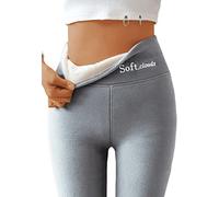 Casual Warm Winter Solid Pants Lambskin Winter Leggings Soft Clouds Fleece Leggings for Women (Grey,XL)