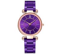 Casual Watch Stainless Strap Analog Wrist Watch Ladies Women's Watch Analog Watch (Purple, One Size)