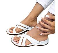 Casual Wedge Clip Toe Sandals, Breathable Platform Sole Ladies Casual Soft Big Toe Foot Correction Sandal, for Orthopedic Bunion Corrector Summer Sandals (Color : White, Size : 5 UK)