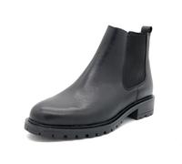 Casual Women's Ankle Boots Leather Chelsea Boots Autumn Boots, black, 8.5 UK