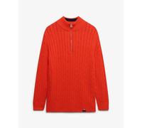 Casual women's half-zip twisted knit jumper Superdry Orange XL