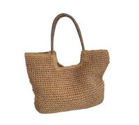 Casual Women's Underarm Shoulder Bag Luxury Design Straw Woven Large Capacity Handbag Summer Beach BagShopper Tote(Khaki)