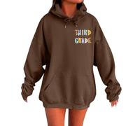 Casual Women's Winter Hoodie with Graphic Design Stylish Jumper for School Leisure, brown, S