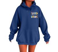 Casual Women's Winter Hoodie with Graphic Design Stylish Jumper for School Leisure, darkblue, XXL
