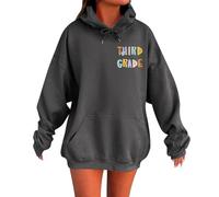 Casual Women's Winter Hoodie with Graphic Design Stylish Jumper for School Leisure, darkgray, XXL
