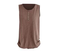 Casual Y2K Slim Fit Basic Tee for Women 's Solid Color Undershirt Female Spring And Summer New Loose Thin Retro Sleeveless Tops Versatile Outwear Bottoming Shirt Crop Top Club Streetwear (Coffee, M)