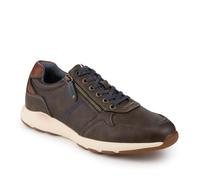 Casual Zip & Lace Faux Leather Trainers - Khaki Size 12