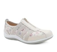 Casual Zip Up Trainers - Light Grey Floral Size 6