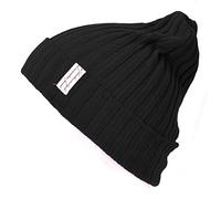 Casualbox Mens Ribbed Pattern Beanie Hat Stretch Structure Japanese Design Black