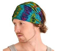 Casualbox | Tie-Dye Hippie Headband | Elastic Bandana | Head Cover Wrap for Men & Women | Psychedelic Flower Pattern | 60's 70's Retro Bohemian Boho A(Size: One Size)
