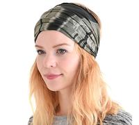 Casualbox Women HeadBand Bandana Band Hand Dyed Japanese Hair Marble Black(Size: One Size)