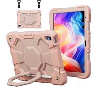 CasurvivePro Compatible with Samsung Galaxy Tab A9+ Plus 11 inch Tablet Case, Kids Rugged Shockproof Cover with Rotating Stand/Handle and Shoulder Strap Pink+Pink