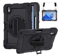 CasurvivePro Rugged Shockproof Tablet Case Compatible with Huawei MatePad 11.5/11.5 S/11.5 air 11 inch, Hand Strap Shoulder Strap & Pencil Holder, Protective Cover for Kids/Adults All Black