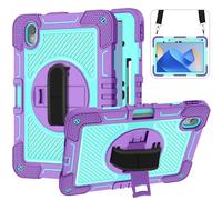 CasurvivePro Rugged Shockproof Tablet Case Compatible with Huawei MatePad 11.5/11.5 S/11.5 air 11 inch, Hand Strap Shoulder Strap & Pencil Holder, Protective Cover for Kids/Adults Purple + Mint Green