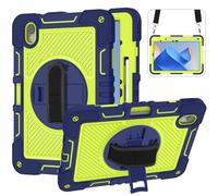 CasurvivePro Tablet Case Compatible with Huawei MatePad 11.5/11.5 S/11.5 air 11 inch, Hand Strap Shoulder Strap & Pencil Holder, Protective Cover for Kids/Adults Navy Blue + Yellow Green
