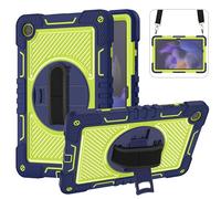 CasurvivePro Tablet Case Compatible with Samsung Galaxy Tab A9+ 2023/Samsung Galaxy Tab A11+ 11 inch, Shoulder Strap & Pencil Holder, Protective Cover for Kids/Adults Navy Blue + Yellow Green