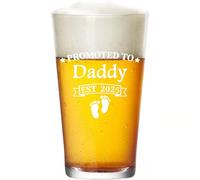 CASUVEA New Dad Gifts First Time Dad Gift, Father's Day Gifts for Daddy, Papa Birthday Present for Father to Be, Christmas Idea for New Dada Stepdad Bonusdad, Promoted To Daddy Est 2025 Beer Glass
