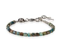 Casvia Nightfall Glow Men's Bracelet - Handcrafted Original Design Picture Emperor Stone & Hematite, Adjustable Dual-Clasp 6.89-8.8 Inches, Perfect Holiday Gift for Men Daily Casual Wear