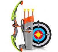 CASVO Light Up Archery Set for Kids - LED Bow and Arrow Toy with Target & Suction Cup Arrows, Indoor Outdoor Shooting Game, STEM Learning Toy, Gift for Boys & Girls