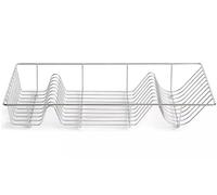 CASVO Stainless Steel Dish Drainer Rack - Kitchen Dish Drying Rack with 18 Slots Anti-Rust Wire Dish Rack for Kitchen Countertop Plates, Cups, Bowls, Trays and Glass L48.5 x W30 x H10cm (Silver)
