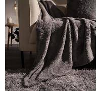 CASVO Teddy Fleece Blanket Throw Over Bed Plush Super Soft Warm Sofa Bedspread, Single - 125 x 150 cm (Charcoal)