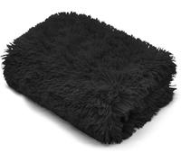 CASVO Ultra Soft Cuddles Throws Hug & Snug Blanket Long Pile Fluffy Fleece Sherpa Throw Plush Blanket for Sofa Bed & Travel Warm Lightweight Multipurpose Large Blanket Double-150x200cm (Black)