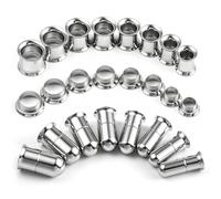 Casvort 0.5mm Inbetween Size Dead Stretching Kit Double Flared Bullet Tapers 3 In 1 Ear Tunnel Set for Lobe Helix Eyelets 14G-00G, 6.5-10mm (24 PCS), Metal, no gemstone